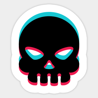 TikTok Skull emoji smiley Black Sticker